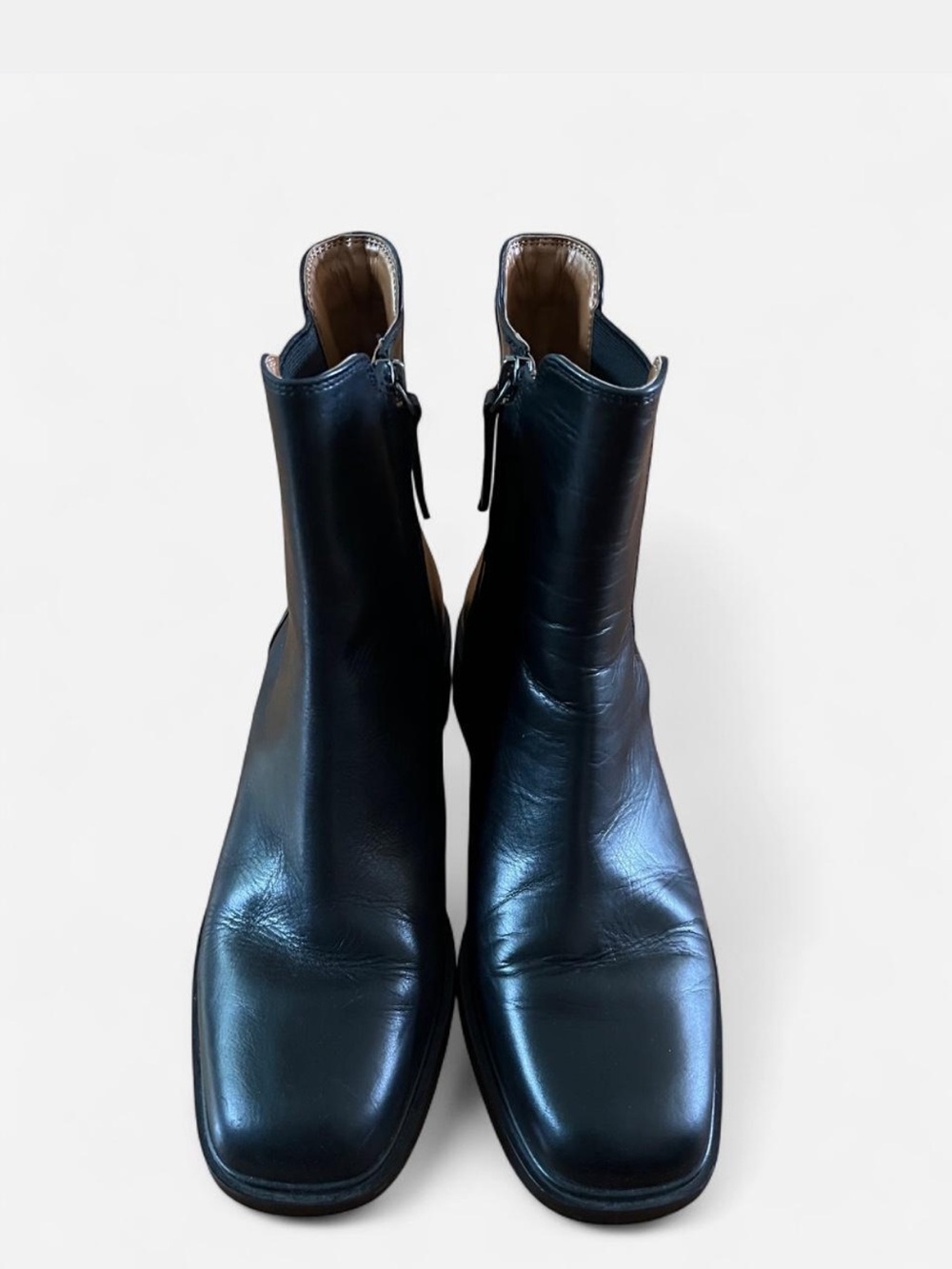 Franco Sarto Black Leather Zip Boots